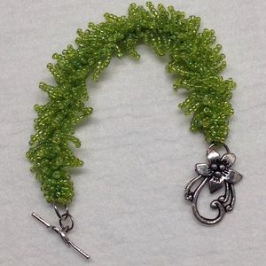 Handmade Glass Seed Beaded Fringe Bracelet